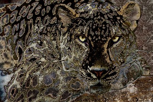 Digitale Collage mit Leopard von Ton Kuijpers