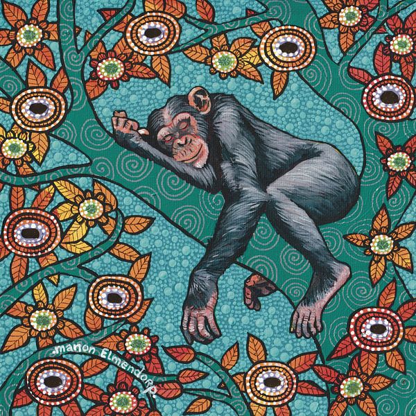 Relaxing Chimp by Manon Elmendorp