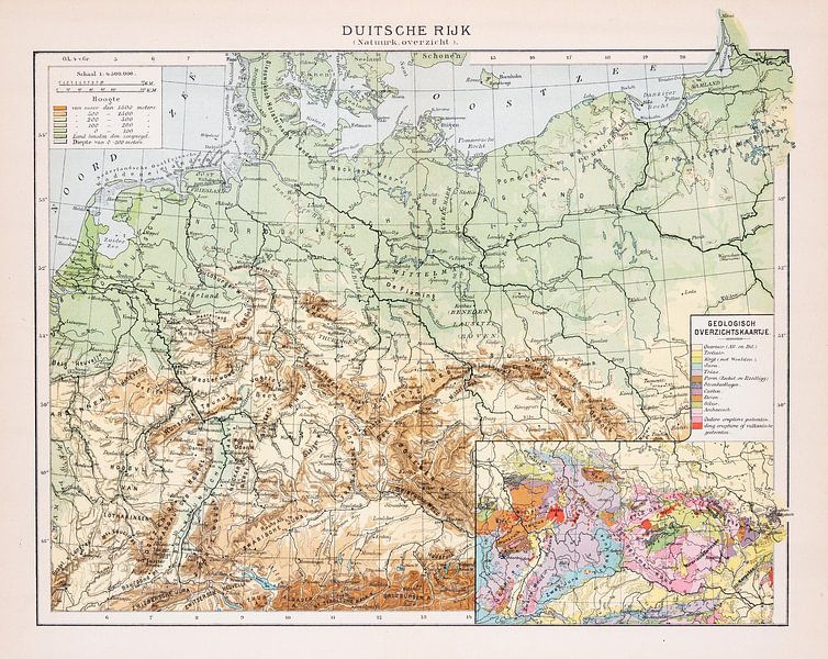 Vintage map Germany Physics. by Studio Wunderkammer