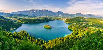Panorama Lake Bled Slovenia by Achim Thomae Photography