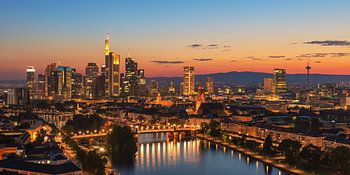 Frankfurt skyline after sunset