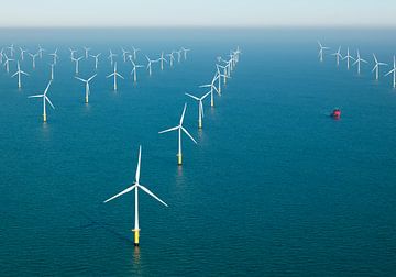 Windpark op het Belgische deel van de Noordzee van Sky Pictures Fotografie