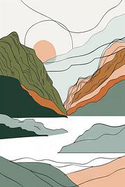 Abstract landschap van Poster Art Shop