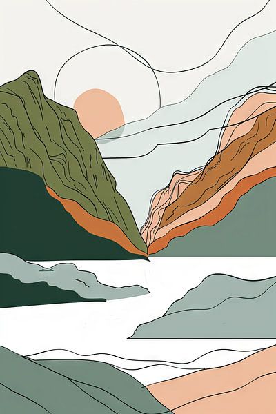 Abstrakte Landschaft von Poster Art Shop