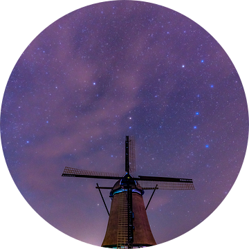 Molen het Noorden bij nacht Texel van Texel360Fotografie Richard Heerschap