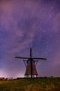 Molen het Noorden bij nacht Texel van Texel360Fotografie Richard Heerschap thumbnail