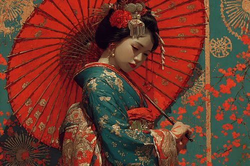 Japanse kunst Geisha