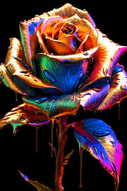 Regenbogen-Rosenblüte von John Dan