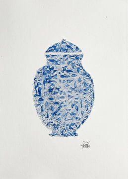 Blue Mason Jar van Beatrice Chauville