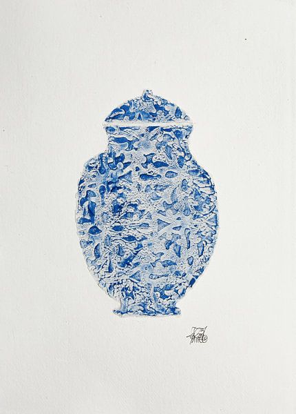 Blue Mason Jar by Beatrice Chauville