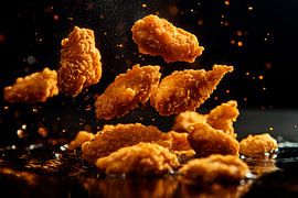 Krokante kip in de lucht - een smakelijke traktatie van Poster Art Shop