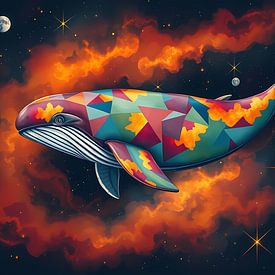 Psychedelic Space Whale by Linda de Klein