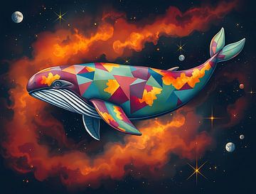 Psychedelic Space Whale by Linda de Klein