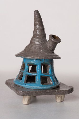 Keramiek gebakken met glazuur, gekleurd en wit, keukengerei