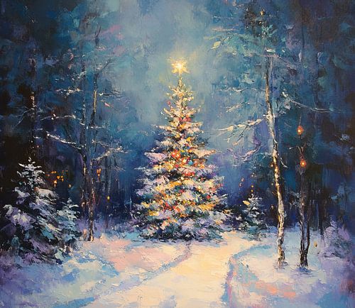Kerstlicht | Bos in Kerstsfeer van De Mooiste Kunst
