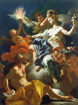 Aurora neemt afscheid van Tithonus - Francesco Solimena, 1704 van Atelier Liesjes