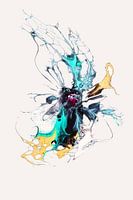 3D render of coloured splashing water