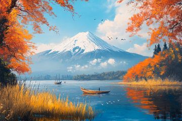 Herfst bij het meer van Poster Art Shop