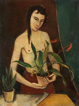Karl Hofer, Femme avec des plantes, 1922