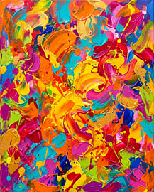 A Symphony of Color – Vibrant Abstract Expressionist Painting by Berrivelle