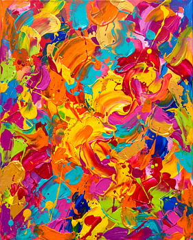 Eine Symphonie der Farben – Lebendige abstrakte expressionistische Malerei