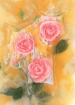 Pink Roses van Gisela- Art for You