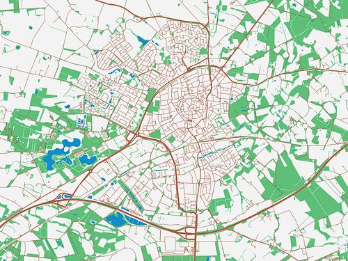Kaart van Oldenzaal in de stijl Urban Ivory