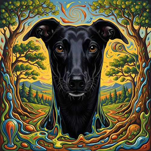 Galgo – Spiegel van Stilte en Kracht van Betty Maria Digital Art