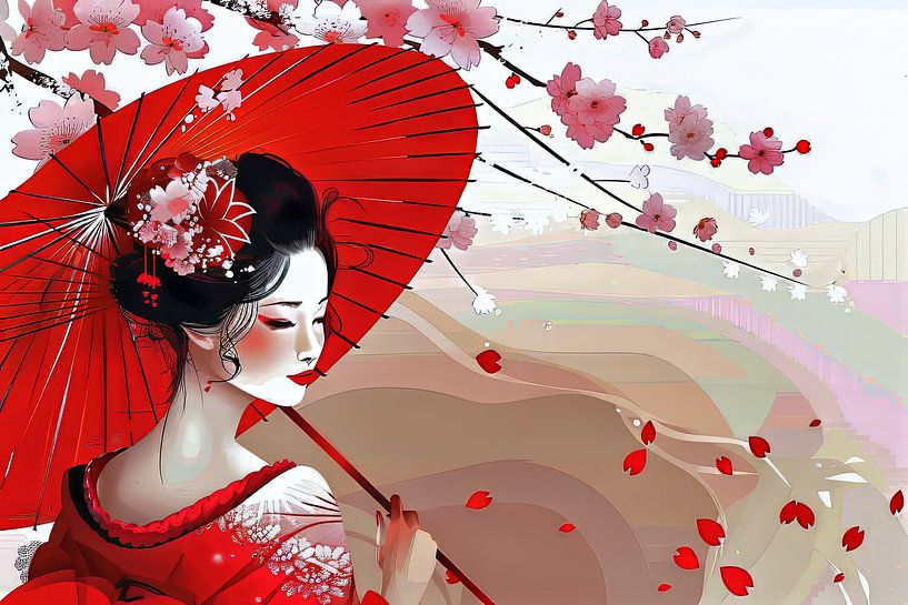 picturesque Japanese Geisha by Egon Zitter