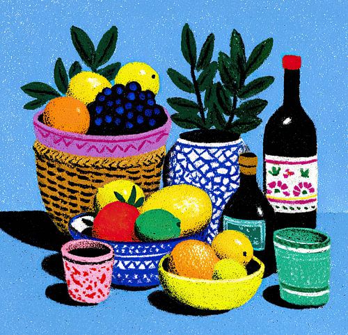 Citrus Basket | Colorful Harvest Vibes by OMG Art