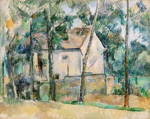 Huis en bomen, Paul Cézanne (ca. 1888–1890) van Atelier Liesjes