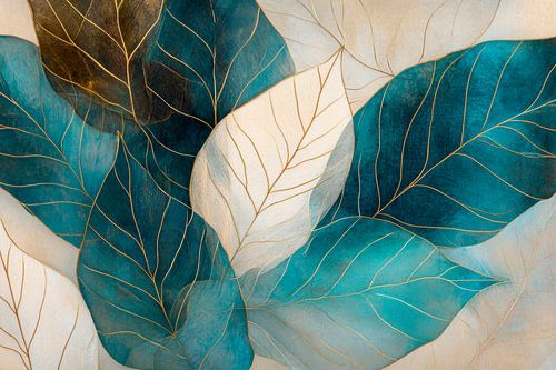 Feuilles en bleu