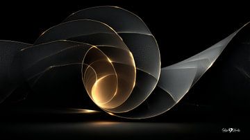 Abstraktes Schwarz mit zartem Gold