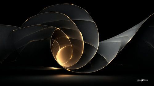 abstract zwart met zacht goud