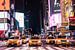 Yellow Cap New York | Avond | New York Taxi | Times Square | Art print van Mascha Boot