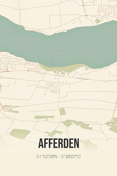 Vintage landkaart van Afferden (Gelderland) van Rezona