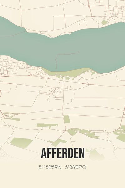 Vintage map of Afferden (Gelderland) by Prints of Place
