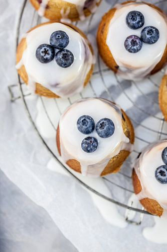 Teacakes met blauwe bessen
