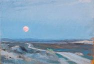 Landschaft von Stenbjerg mit Mond, Peder Severin Krøyer von Meesterlijcke Meesters Miniaturansicht