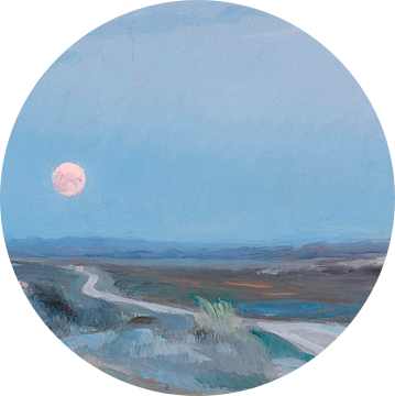 Landschap van Stenbjerg met maan, Peder Severin Krøyer