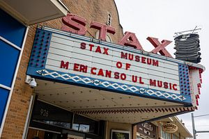 Schild des Stax-Museums für amerikanische Soul-Musik in Memphis