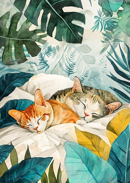 Chats endormis #cat #catlife par JBJart Justyna Jaszke