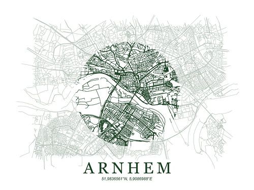 Gestylde plattgrond van Arnhem