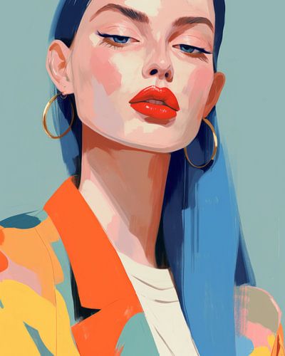 Portrait moderne illustré "I love you to the moon and back&quot ;