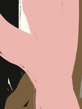 Abstrakte Formen und Linien in rosa, braun, weiß, schwarz