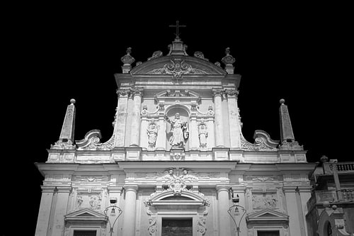 Facade of church (black and white)