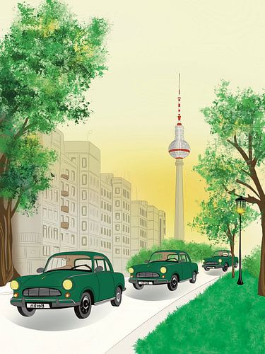 Nostalgie in Neongroen: Trabantjes in Berlijn