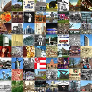 Tout ce qui vient d'Eindhoven - collage d'images typiques de la ville et de l'histoire