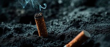 Cigarette remains in the sand - transience by Poster Art Shop