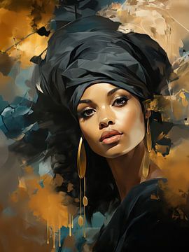 Golden Elegance - woman by Your unique art